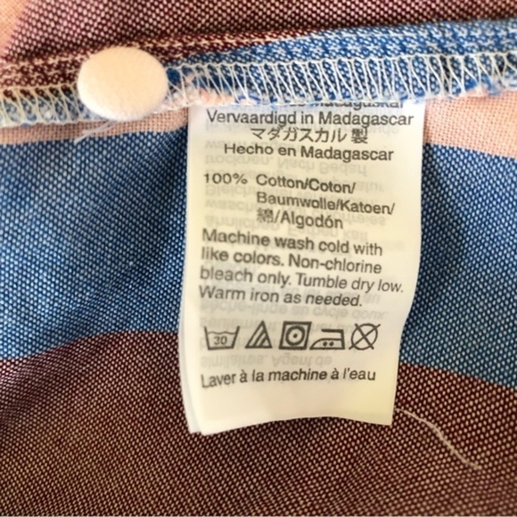 Madewell button tie front striped top petite medium - Picture 8 of 8